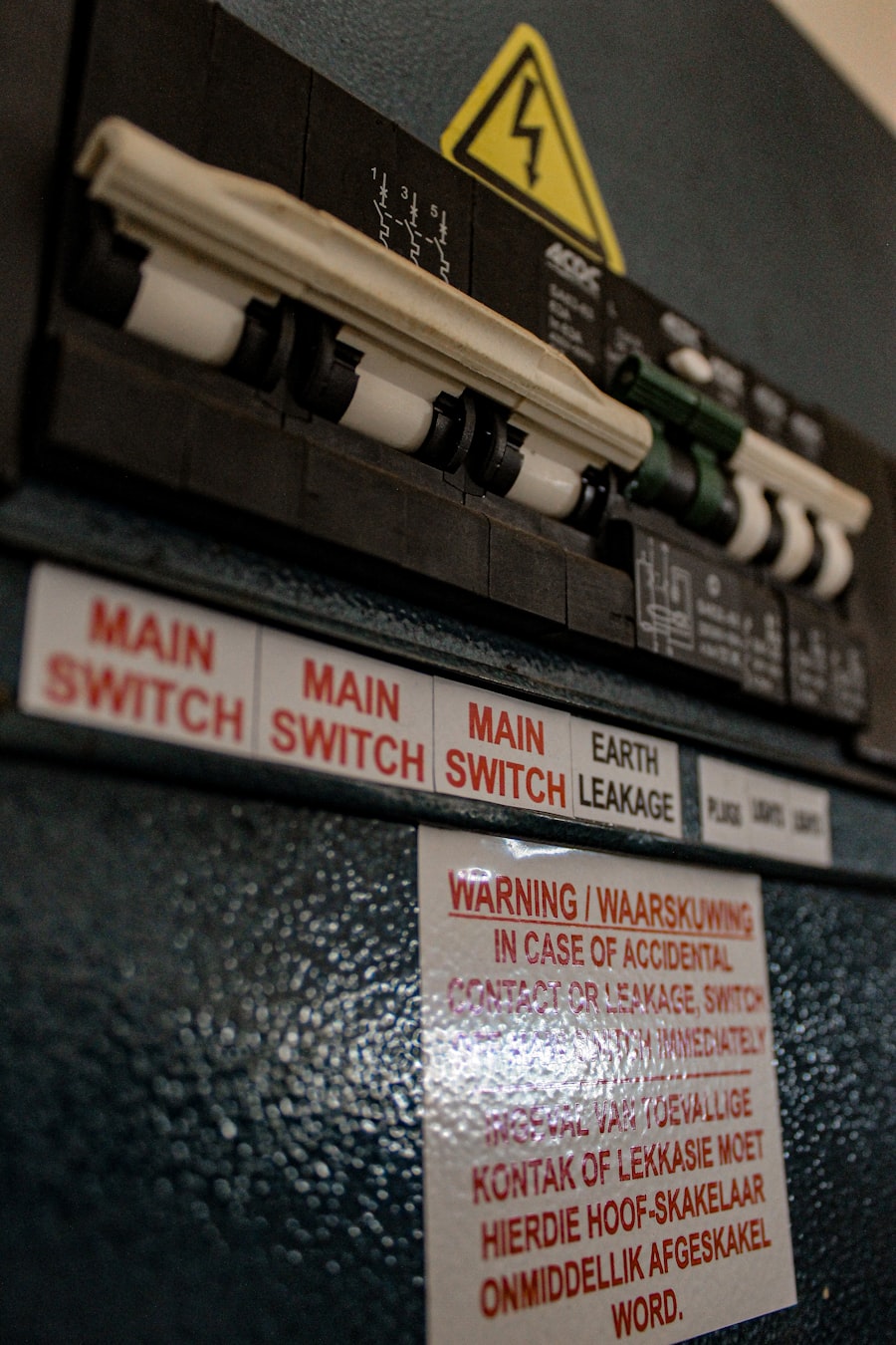 Close-up of an electrical switch panel